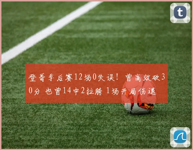 登哥季后赛12场0失误!曾高效砍30分 也曾14中2拉胯 1场开局伤退